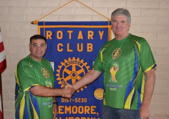 Jesus Garcia and Dwight Miller at their final Rotary Club meeting on Tuesday before departing for Brazil that same day.